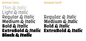 Schriftschnittvergleich Aman Sans + Aman serif